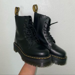Black platform jadon doc martens boots